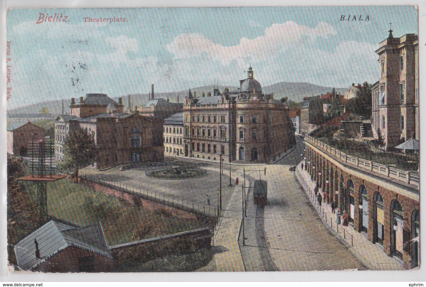 BIELITZ - BIALA - Theaterplatz - Affranchissement Timbre Empire Austro-hongrois - Pologne