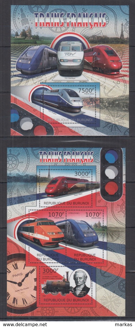 T605. Burundi - MNH - 2012 - Transport - Trains - France - Autres & Non Classés