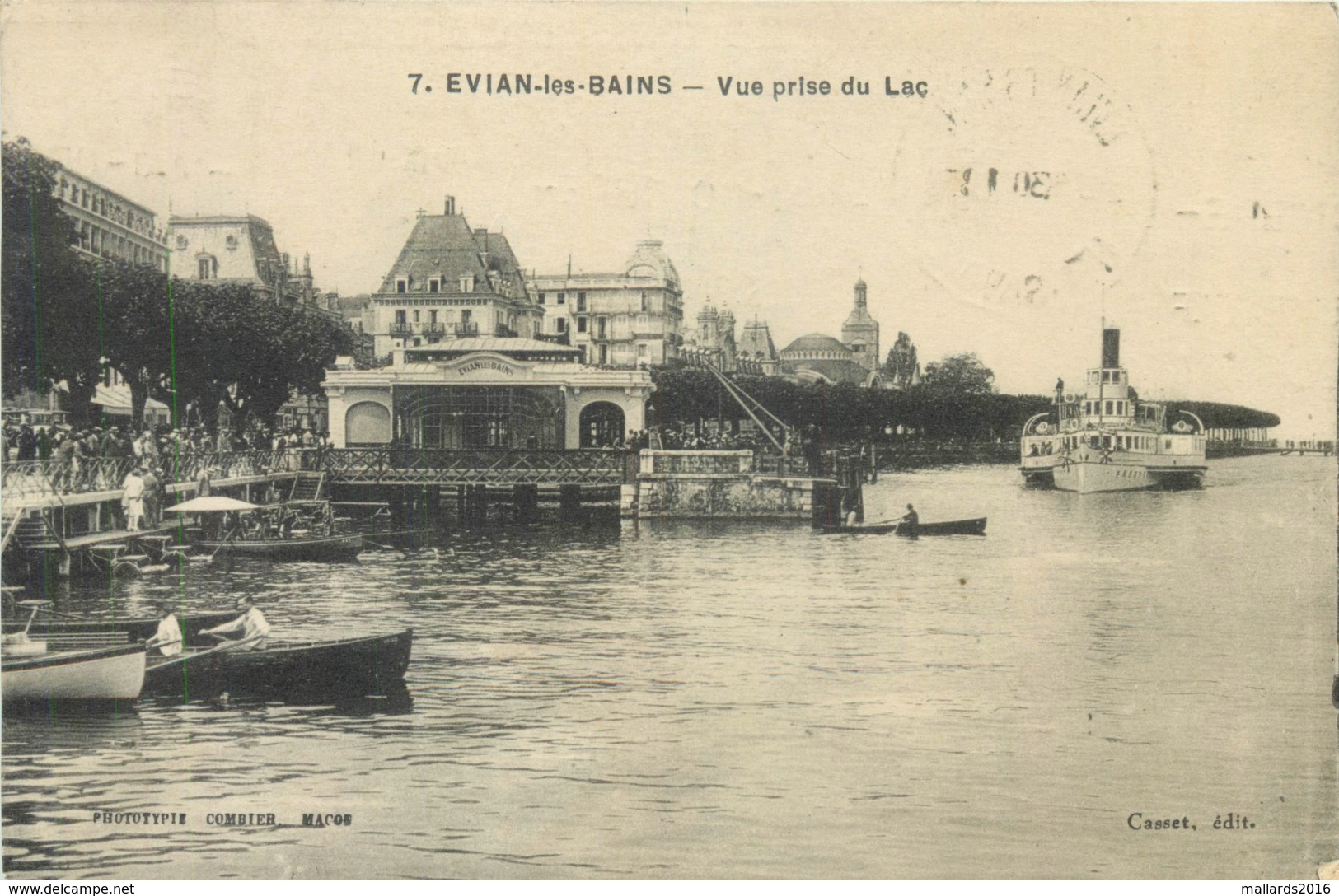 EVIAN-LES-BAINS - VUE PRISE DU LAC - POSTED 1930 ~ AN OLD POSTCARD #88604 - Evian-les-Bains