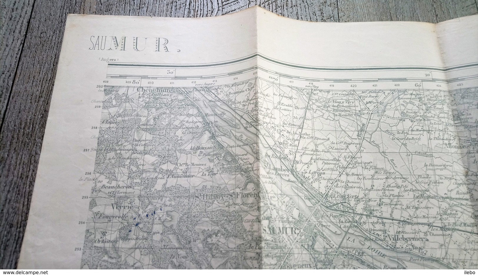 Carte  Type 1889 Saumur  Service Géographique De L'armée Carroyage Kilométrique Projection Lambert Zone Centrale - Cartes Topographiques