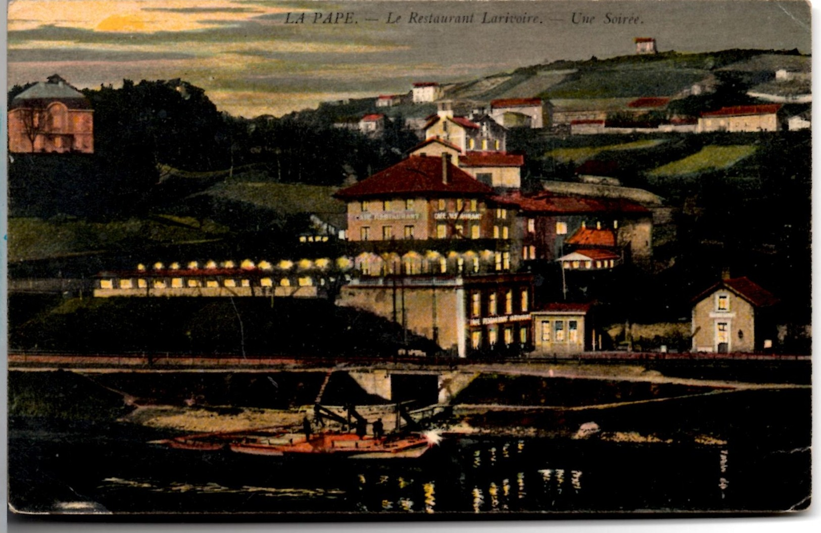 LA PAPE Restaurant Larivoire (verso Cachet HOSPICE NATIONAL DES QUINZE-VINGT Maison De Convalescence) CPA De 1916 TB - Rillieux La Pape