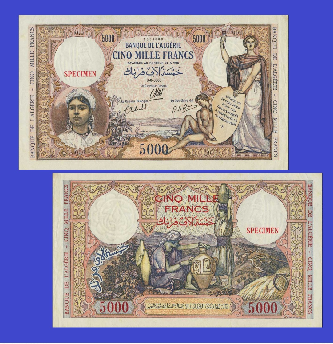 Algeria  5000  Francs 1942 - Algérie