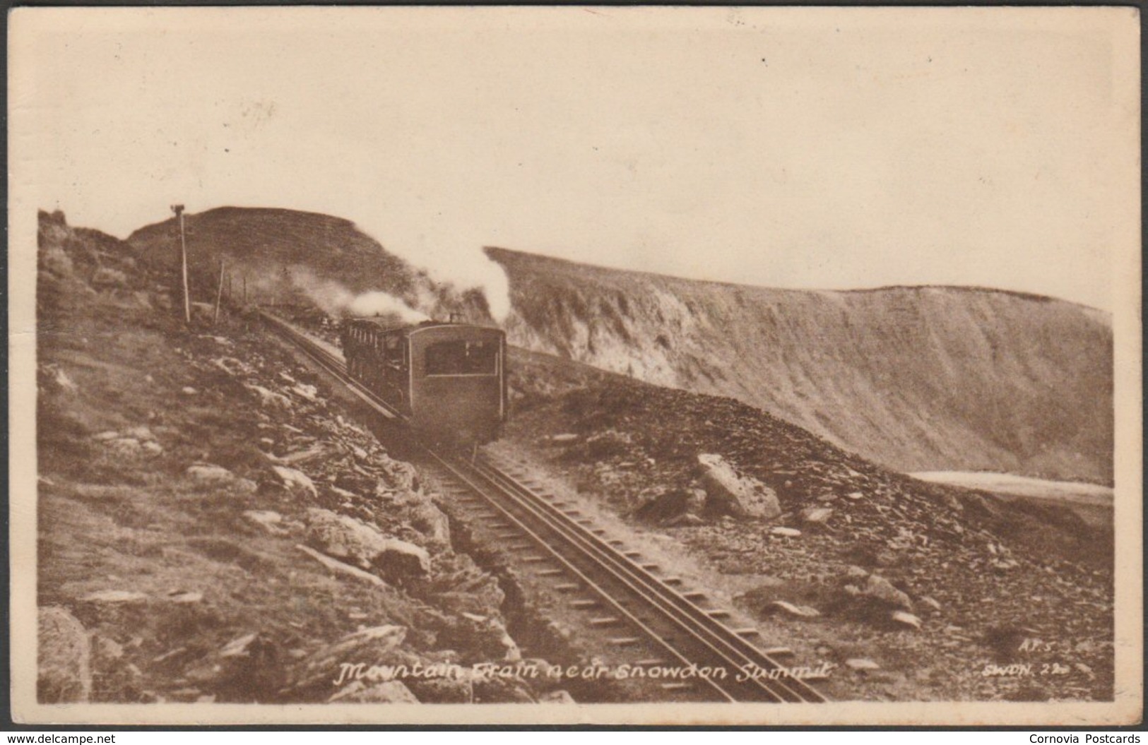 Mountain Train Near Snowdon Summit, Caernarvonshire, 1953 - Frith's Postcard - Caernarvonshire