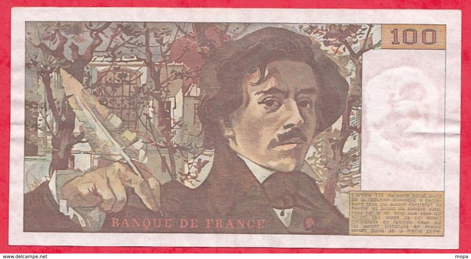 100 Francs "Delacroix" 1978 ----VF/SUP---Série K1--NON HACHURE PEU COMMUN ALPH.1 - 100 F 1978-1995 ''Delacroix''