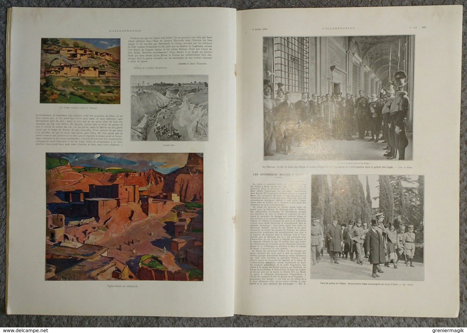 L'Illustration 4127 8 avril 1922 Einstein au collège de France/Toulouse Lautrec/Majorelle au Maroc/Auguste Brouet/Gènes