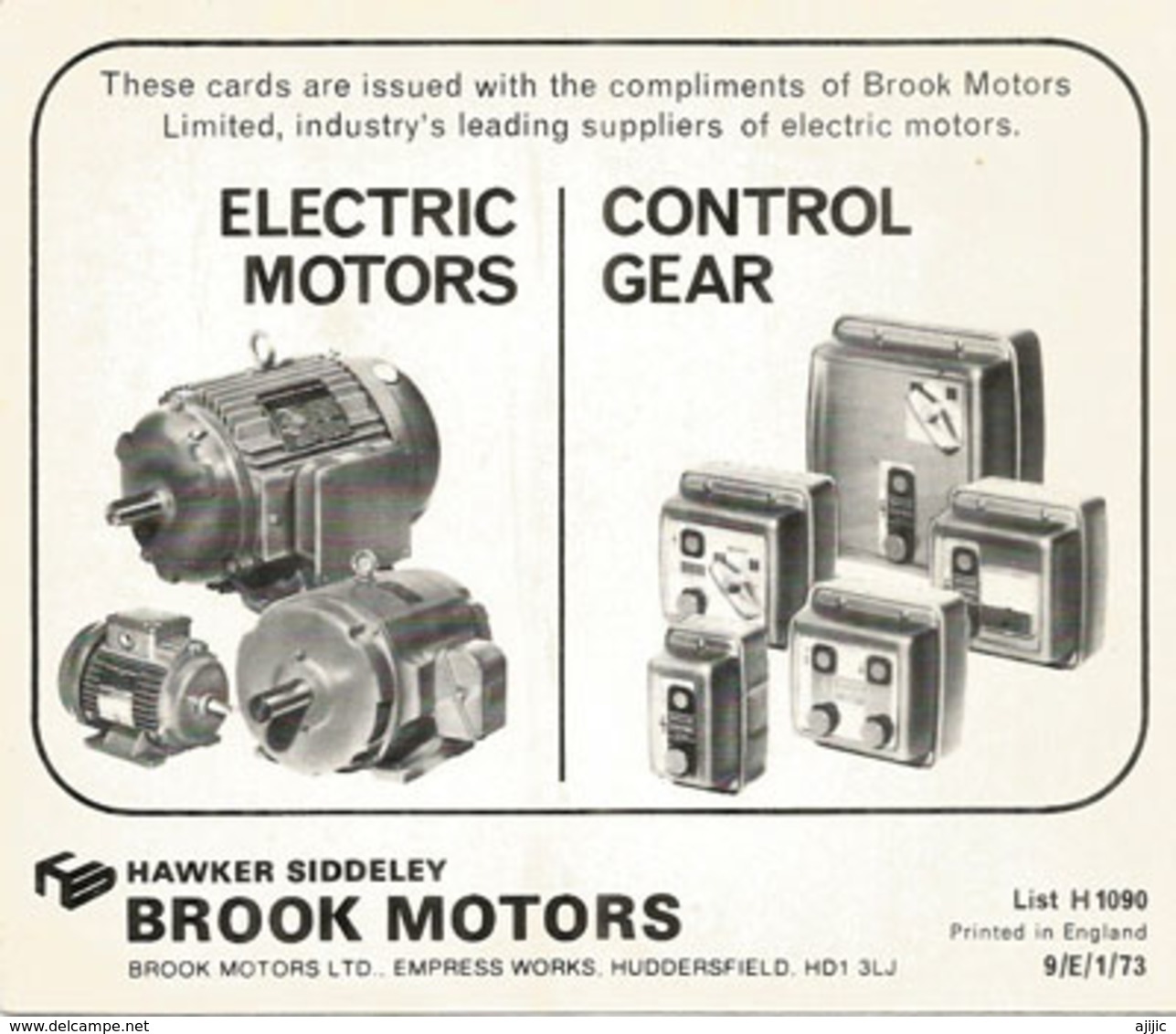 ENGLAND.Keighley & Worth Valley Railway "Yorkshire 957 Green Dragon"  Steam Train, Card Collection From Brook Motors - Trains