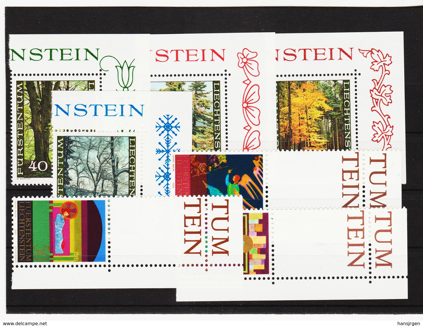 LKA45 LIECHTENSTEIN 1980 Michl 757/63 ECKRAND ** Postfrisch SIEHE ABBILDUNG - Ungebraucht