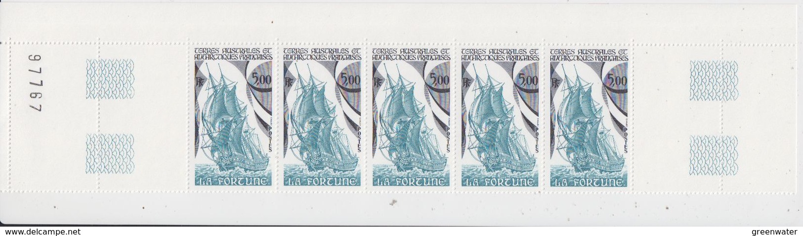 TAAF 1988 Sailingship "La Fortune" 1v Strip Of 5 ** Mnh (TA217A) - Ongebruikt