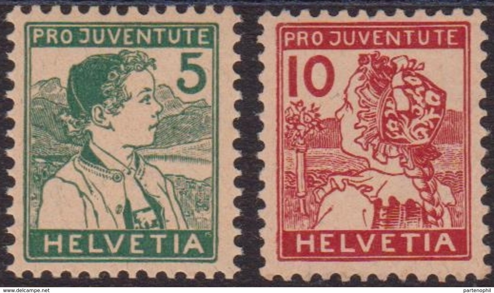 Svizzera Swiss - 681 ** 1915 – Pro Juventute Costumi, N. 149/150. Cert. Biondi. Cat. € 210,00 MNH - Unused Stamps