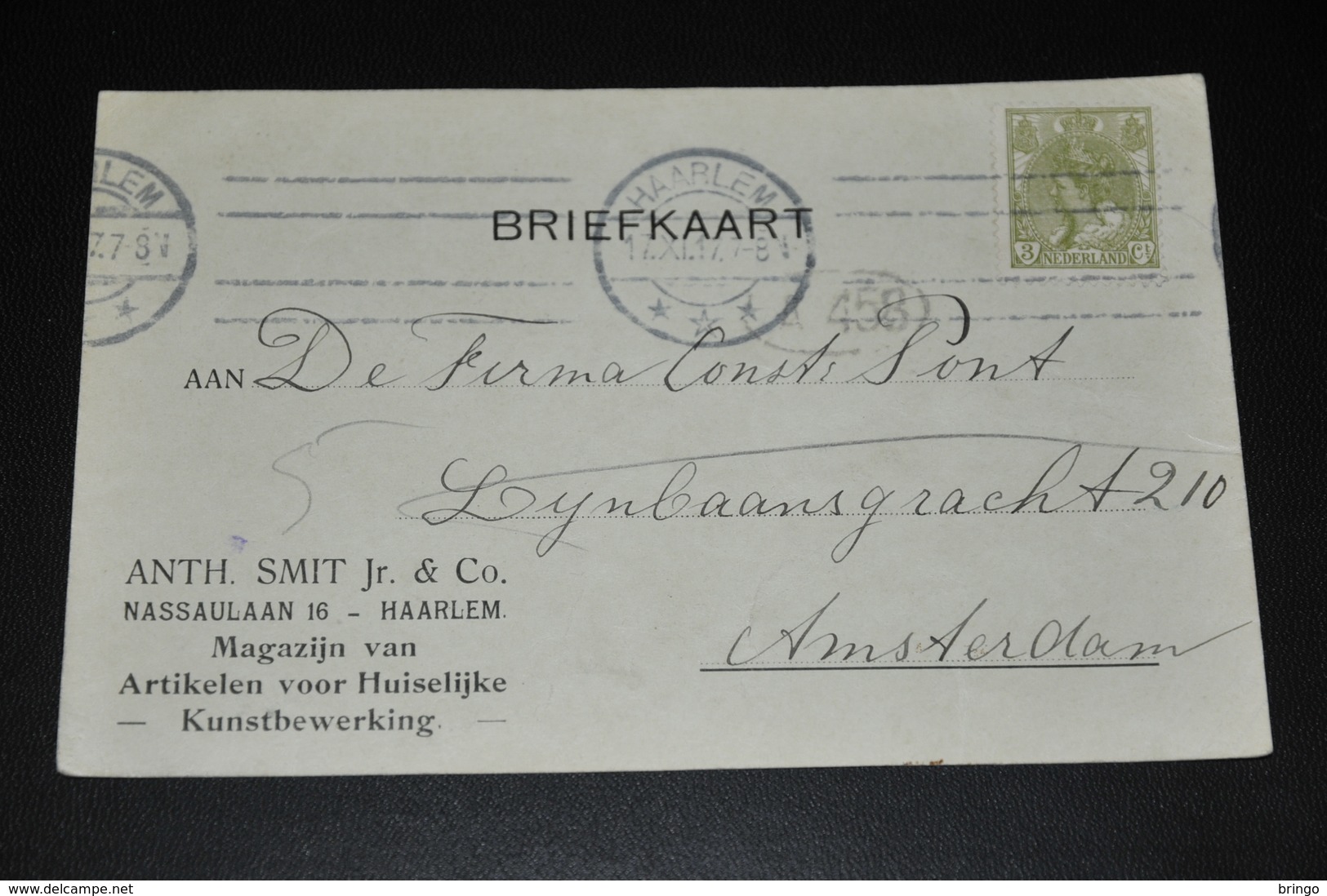 12    BEDRIJFSKAART   ANTH. SMIT Jr. & CO.   HAARLEM - 1917 - Andere & Zonder Classificatie