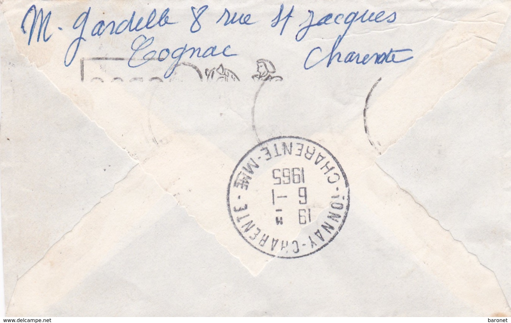 0,50 Gerbe X 2 S / Env + Retour à L' Envoyeur, Ob Cognac 31 12 64 - 1961-....