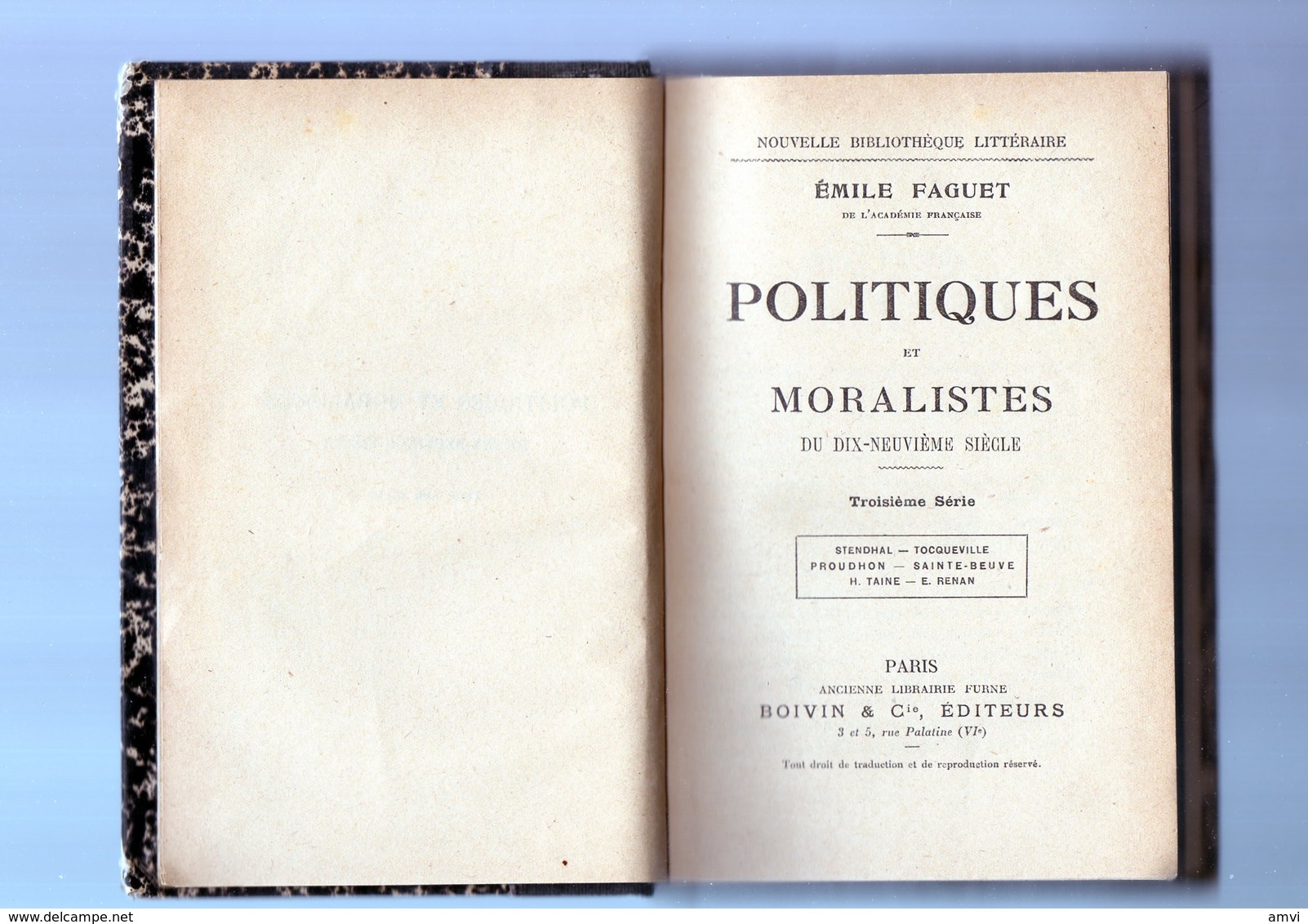 E01  - 1899 Politiques Et Moralistes Du Dix Neuvieme Siecle - FAGUET EMILE 3 Eme Serie - 1901-1940
