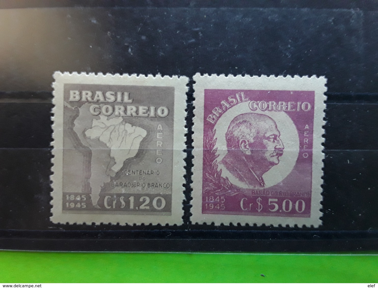 BRASIL / BRAZIL / BRESIL AEREO / AIRMAIL 1945 ,Baron Rio Branco , Serie   Yvert 48 / 49 Neuve  **/ MNH, TB - Poste Aérienne