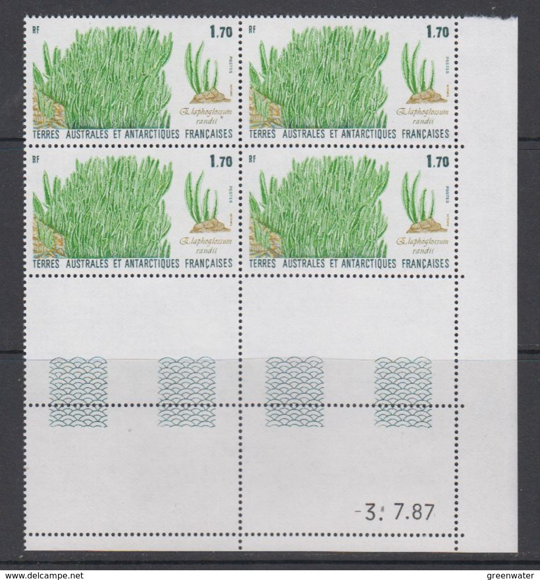 TAAF 1988 Plants 1v  Bl Of 4 (corner, Printing Date) ** Mnh (TA225B) - Neufs