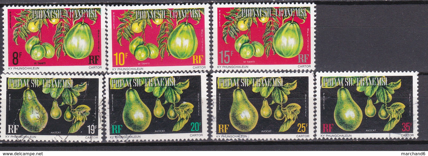 Polynésie Timbres De Service Vi Tahiti Avocat N°6 à 12 Oblitéré - Officials