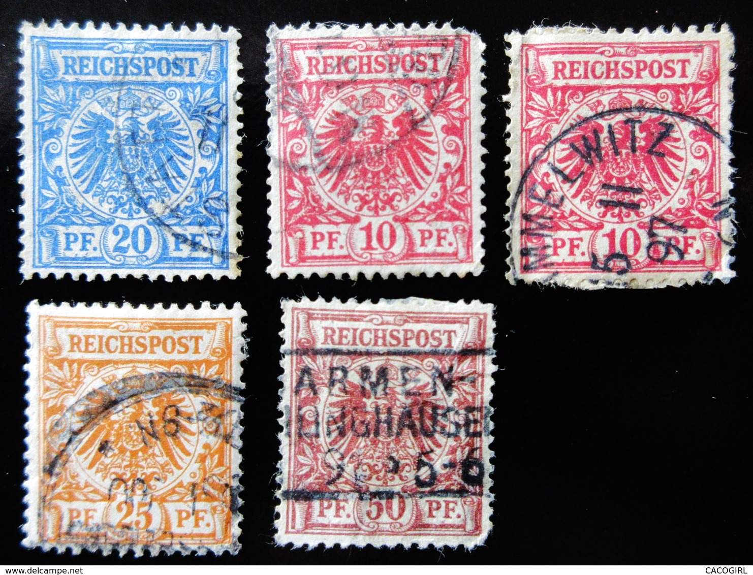 1889 REICHSPOST / DEUTSCHES REICH 5 Valeurs Oblitérés Used - Gebraucht