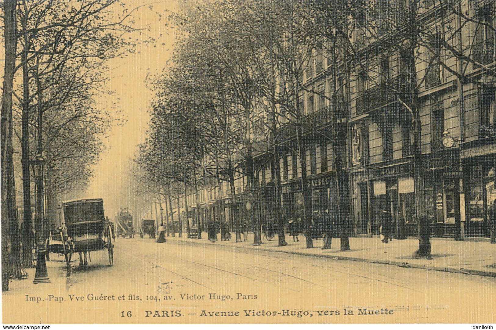 75 // PARIS   XIX EME   Avenue Victor Hugo, Vers La Muette  16  **, Colorisée, Toilée / EDIT Vve Gueret - Arrondissement: 19