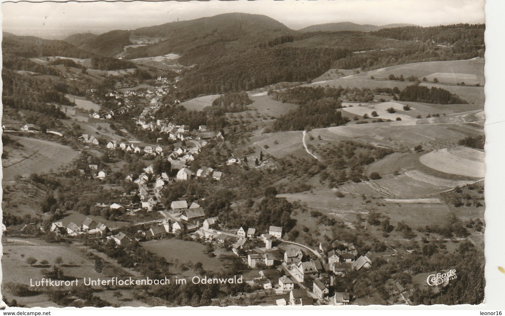 Luftkurort UNTERFLOCKENBACH Im ODENWALD -   EINE FLUGANSICHT  -   Verlag : Gasthaus  " ZUM ODENWALD" Bes. Maria SCHMITT - Weinheim