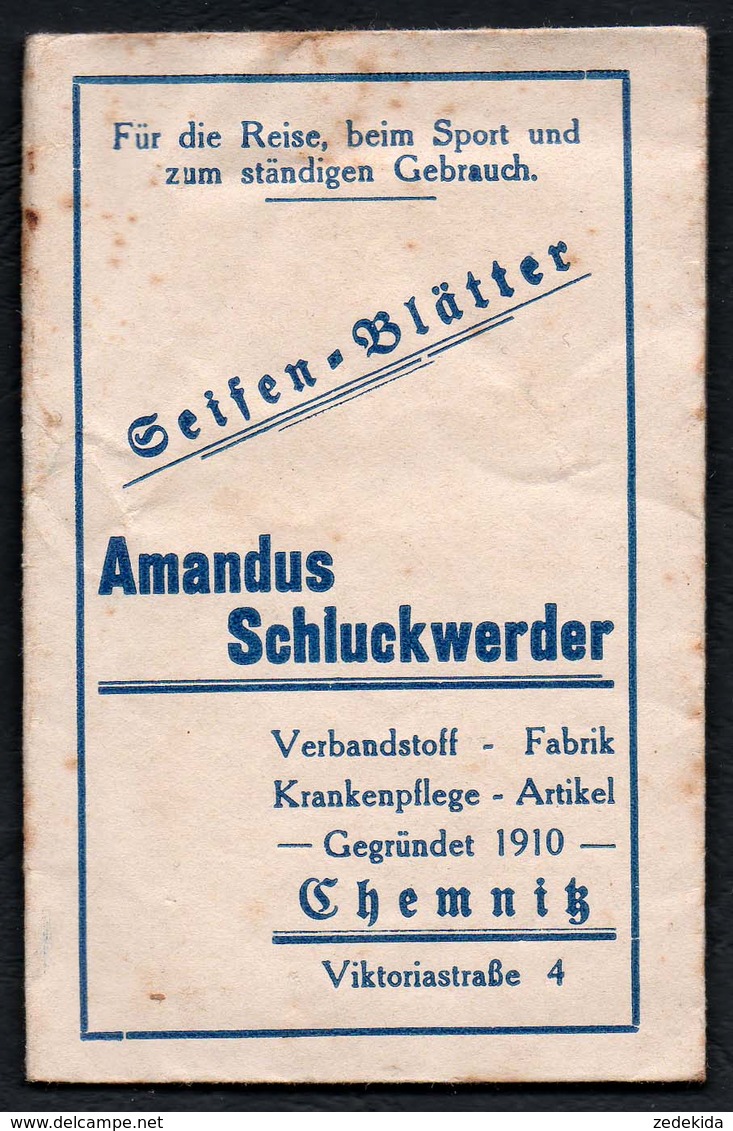 C3779 - Chemnitz - Amandus Schluckwerk - Orig. Seife Seifenblätter Mit Gebrauchsanweisung - Werbung Reklame - Beauty Products