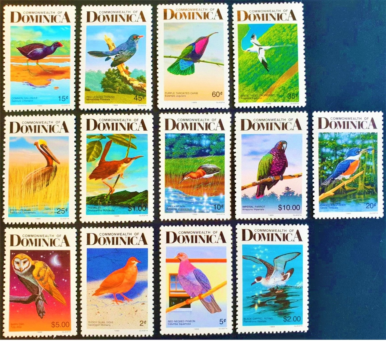 # Dominica 1989**Mi.1004-1017(c) Birds , MNH [25;58] - Otros & Sin Clasificación