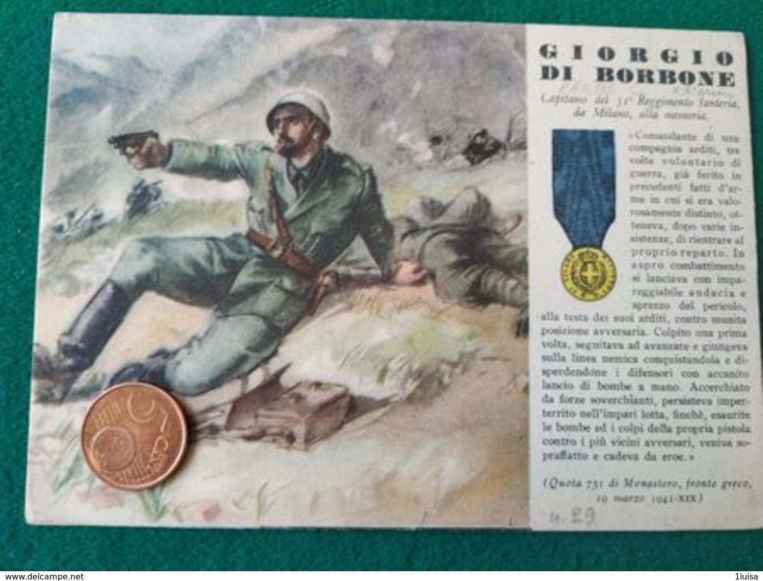 FASCISMO Medaglie D'oro Giorgio Di Borrone - Guerra 1939-45