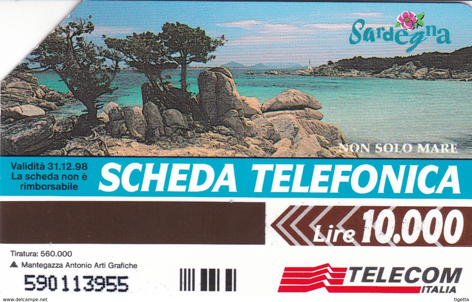 SCHEDA TELEFONICA  SARDEGNA NON SOLO MARE  SCADENZA 31/12/1998 USATA - Pubbliche Speciali O Commemorative