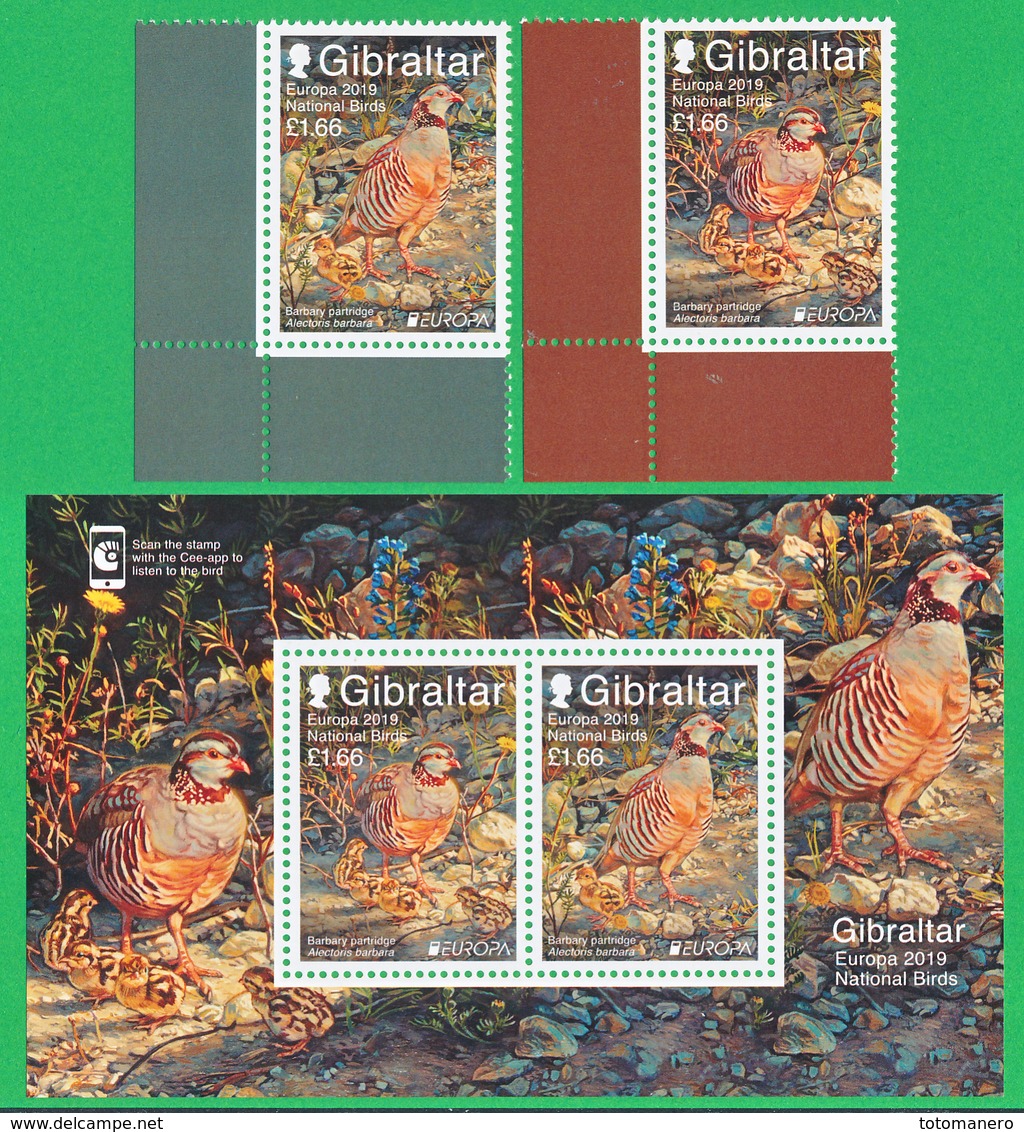 GIBRALTAR  EUROPA 2019 Set Of 2v & Minisheet** - 2019