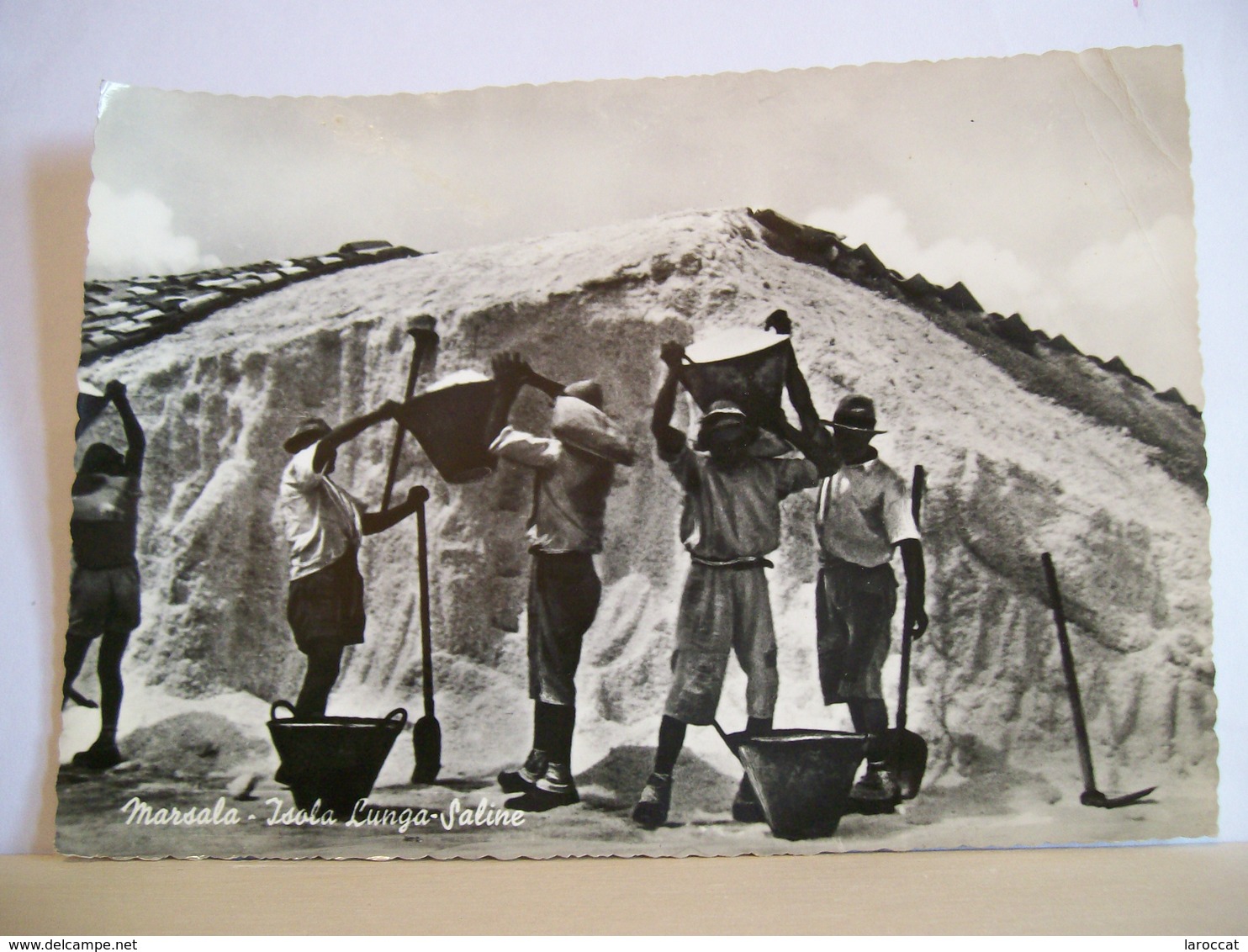 1955  - Marsala - Isola Lunga Saline - Operai Del Sale - Costumi Lavori Tradizioni - Vera Fotografia - Marsala