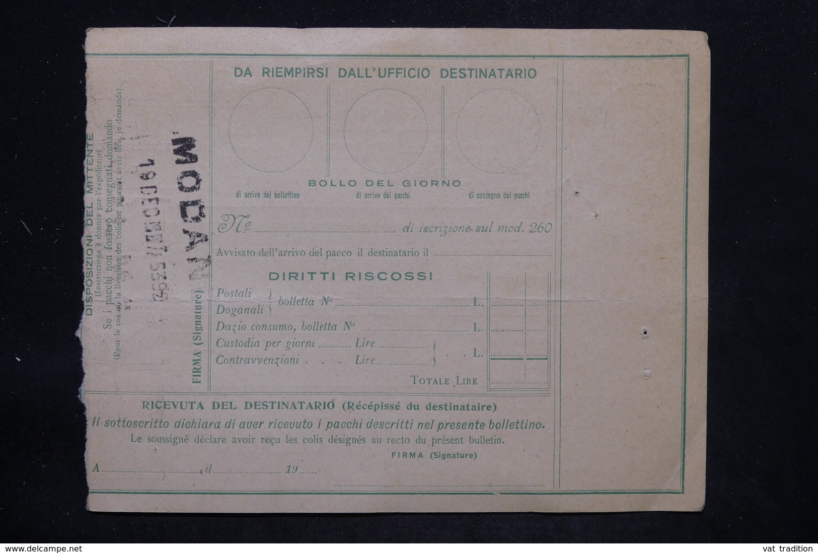 ITALIE - Colis Postal De Como Pour Paris Via Modane En 1925 , Affranchissement Plaisant - L 25732 - Colis-postaux