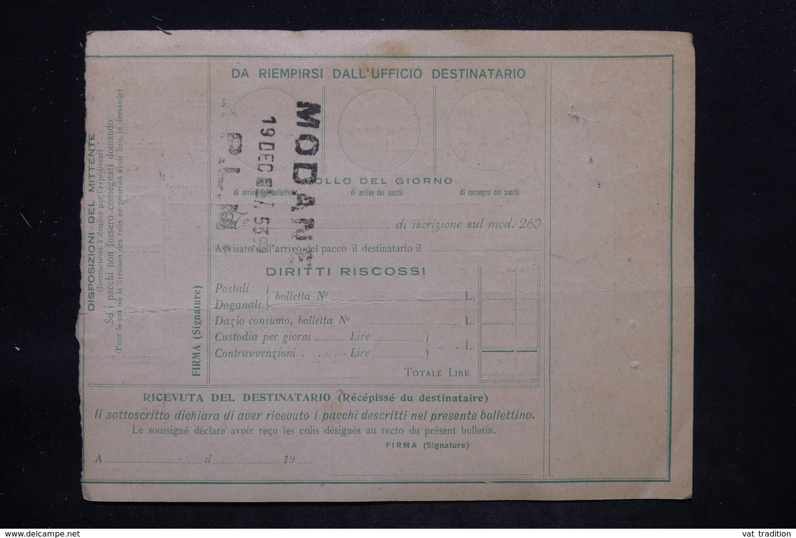 ITALIE - Colis Postal De Como Pour Paris Via Modane En 1925 , Affranchissement Plaisant - L 25733 - Colis-postaux