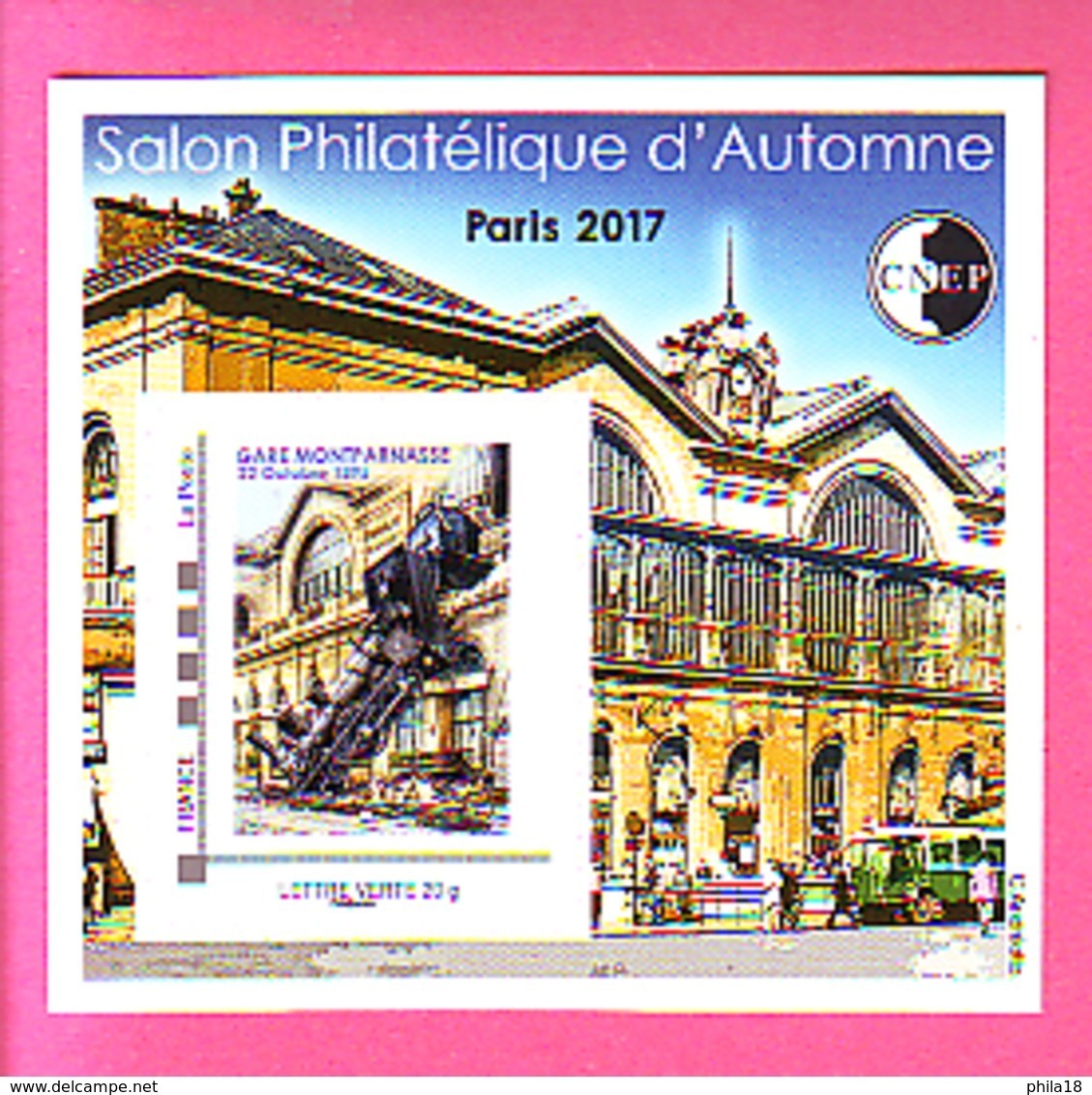 BLOC CNEP 2017 N° 76 ** SALON PHILATELIQUE AUTOMNE GARE MONTPARNASSE ACCIDENT TRAIN AVEC TP MONTIMBRAMOI - CNEP