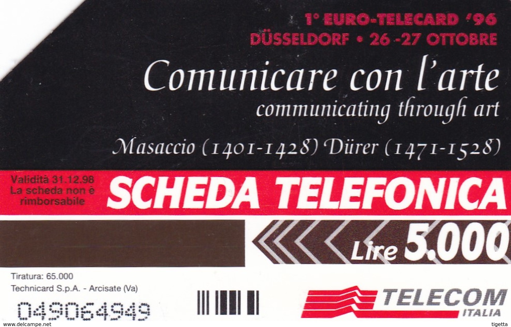 SCHEDA TELEFONICA  1° EURO TELECARD 96 DUSSELDORF  SCADENZA 31/12/1998 USATA - Pubbliche Speciali O Commemorative