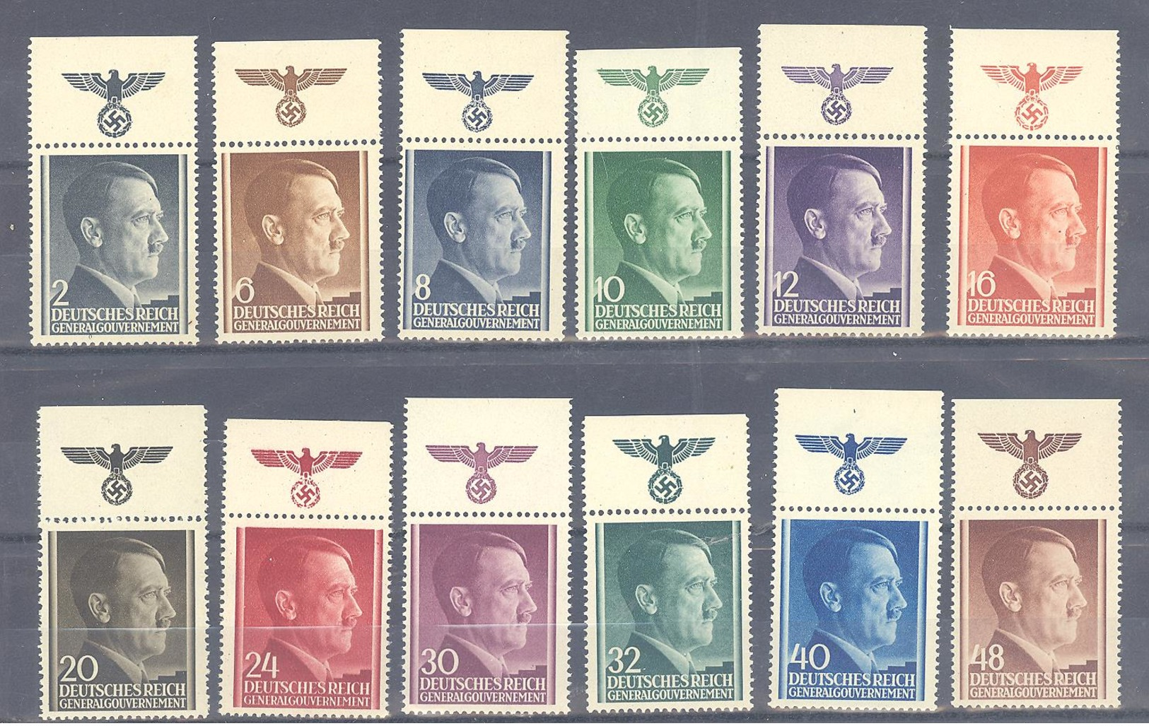 General Gouvernement Michel #  71 - 82 **  OR Mit NSDAP Wappen Reichsadler Mit Swastika - Occupation 1938-45