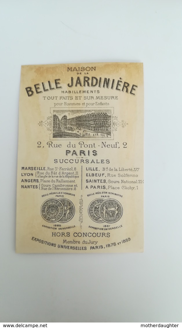 CHROMO DOREE APRES 1889 - MAISON DE LA BELLE JARDINIERE - HUMOUR - HABILLEMENT SUR MESURE - Autres & Non Classés