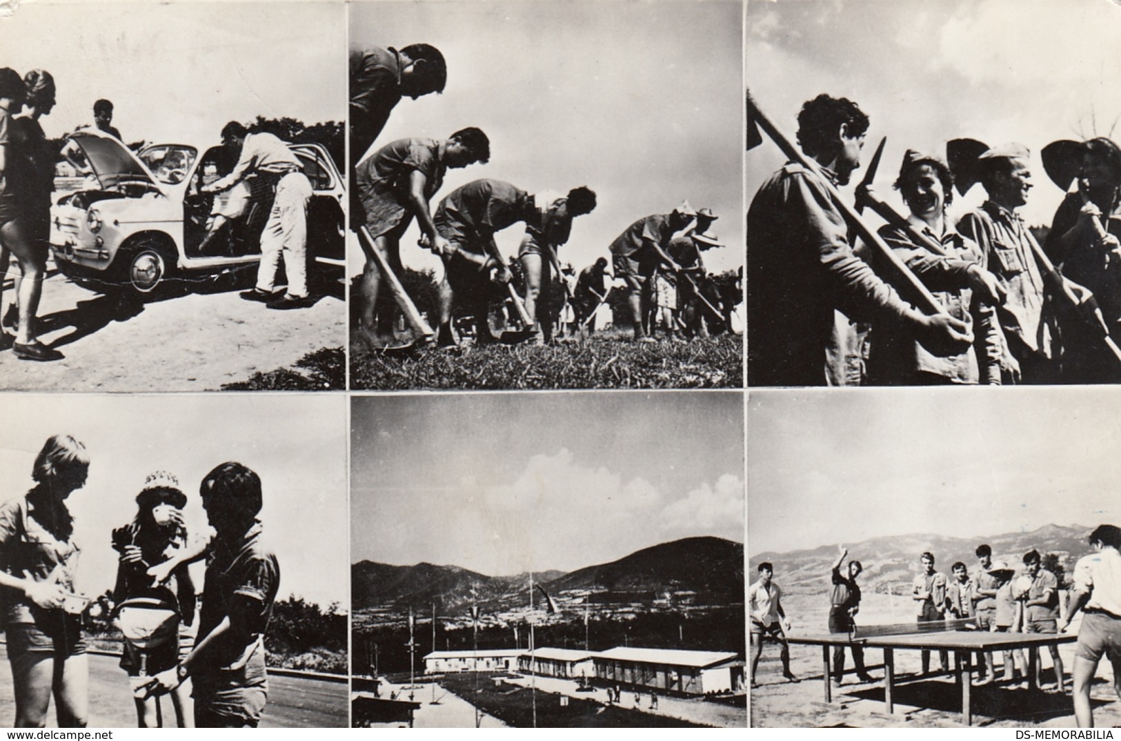 Table Tennis Ping Pong Real Photo Postcard Construction Of Yugoslav Highway Youth Brigades 1963 - Tafeltennis