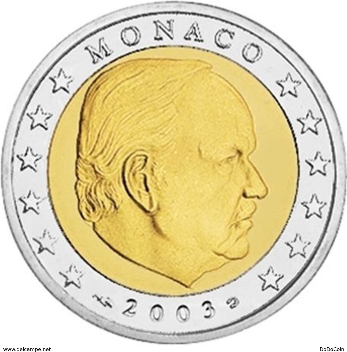 Monaco, 2003, 2 Euro, Rainier Prince Montecarlo, BiMetallic, UNC, Rare Low Mintage - Monaco