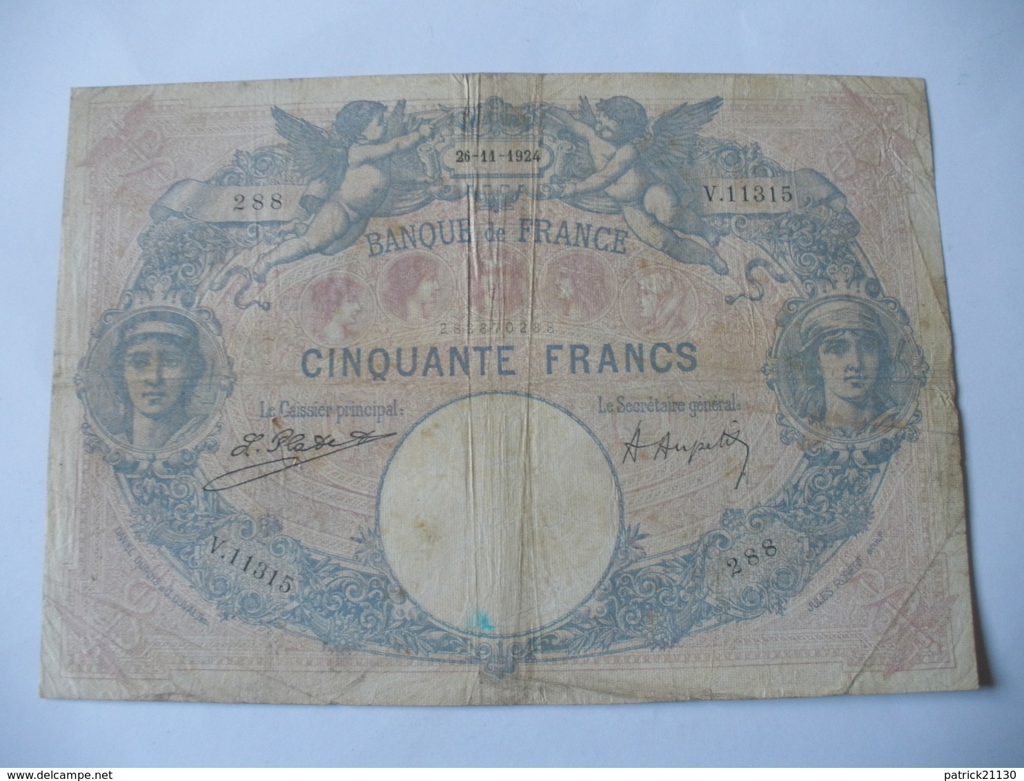 BILLET 50 F BLEU ET ROSE  26/11/1924 FAY 14/37 - 50 F 1889-1927 ''Bleu Et Rose''