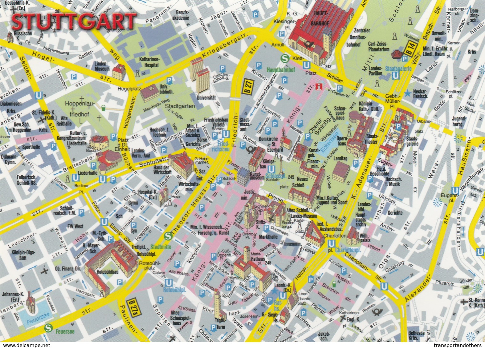 MAP POSTCARDS FROM AROUND THE WORLD / STUTTGART STREET PLAN - GERMANY - Carte Geografiche