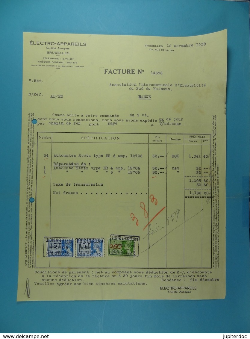 Electra-Appareils Société Anonyme Bruxelles /44/ - Électricité & Gaz