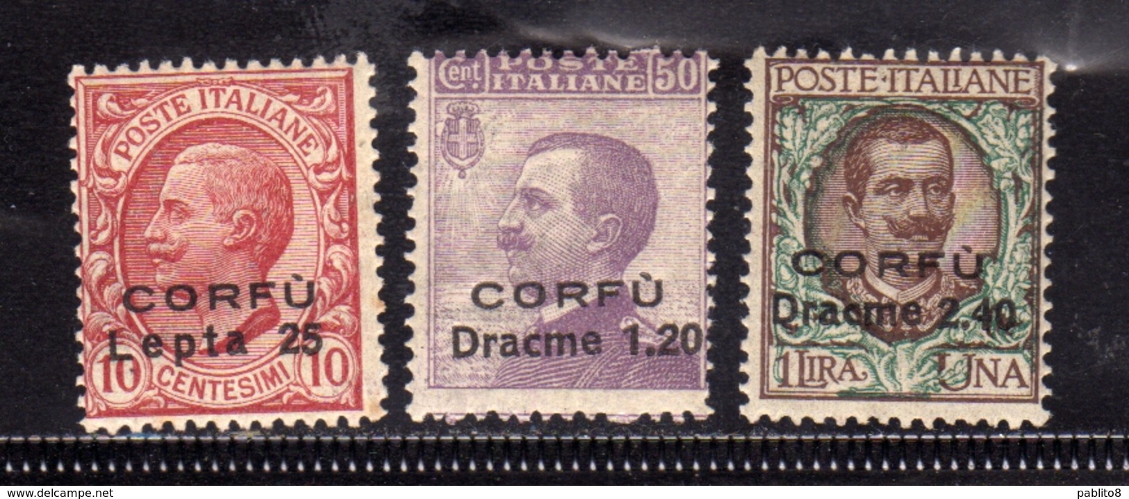 CORFÙ 1923 SOPRASTAMPATO D'ITALIA ITALY OVERPRINTED SERIE COMPLETA COMPETE SET MNH - Corfù