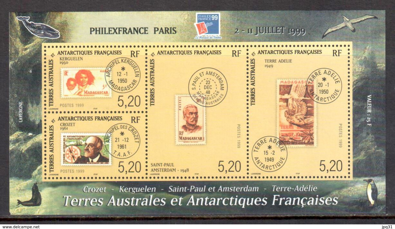 TAAF - 1999 - BF Philexfrance ** - Blocs-feuillets