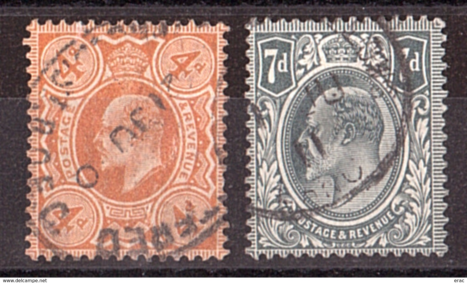 GB - 1909/10 - N° 122 Et 123 (dentelés 14) - Edouard VII - Oblitérés