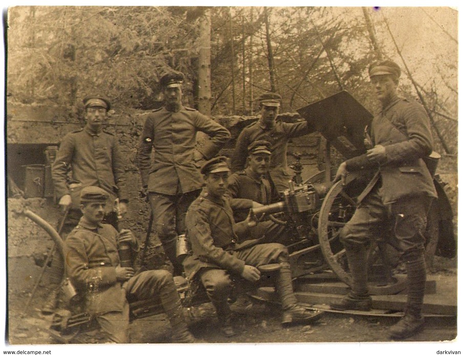 Originalfoto, Geschütz Mit Besatzung, La Grande-Fosse, 22. 9. 1918 - Guerre, Militaire