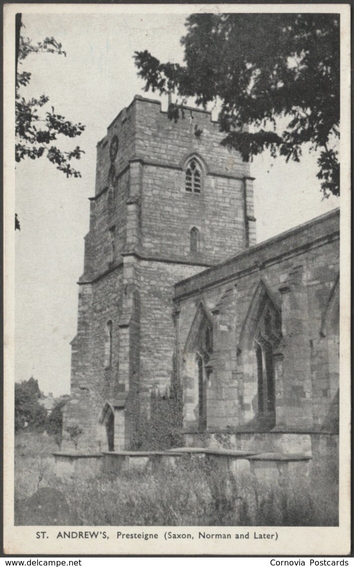 St Andrew's Church, Presteigne, Radnorshire, 1947 - Sawbridge Postcard - Radnorshire
