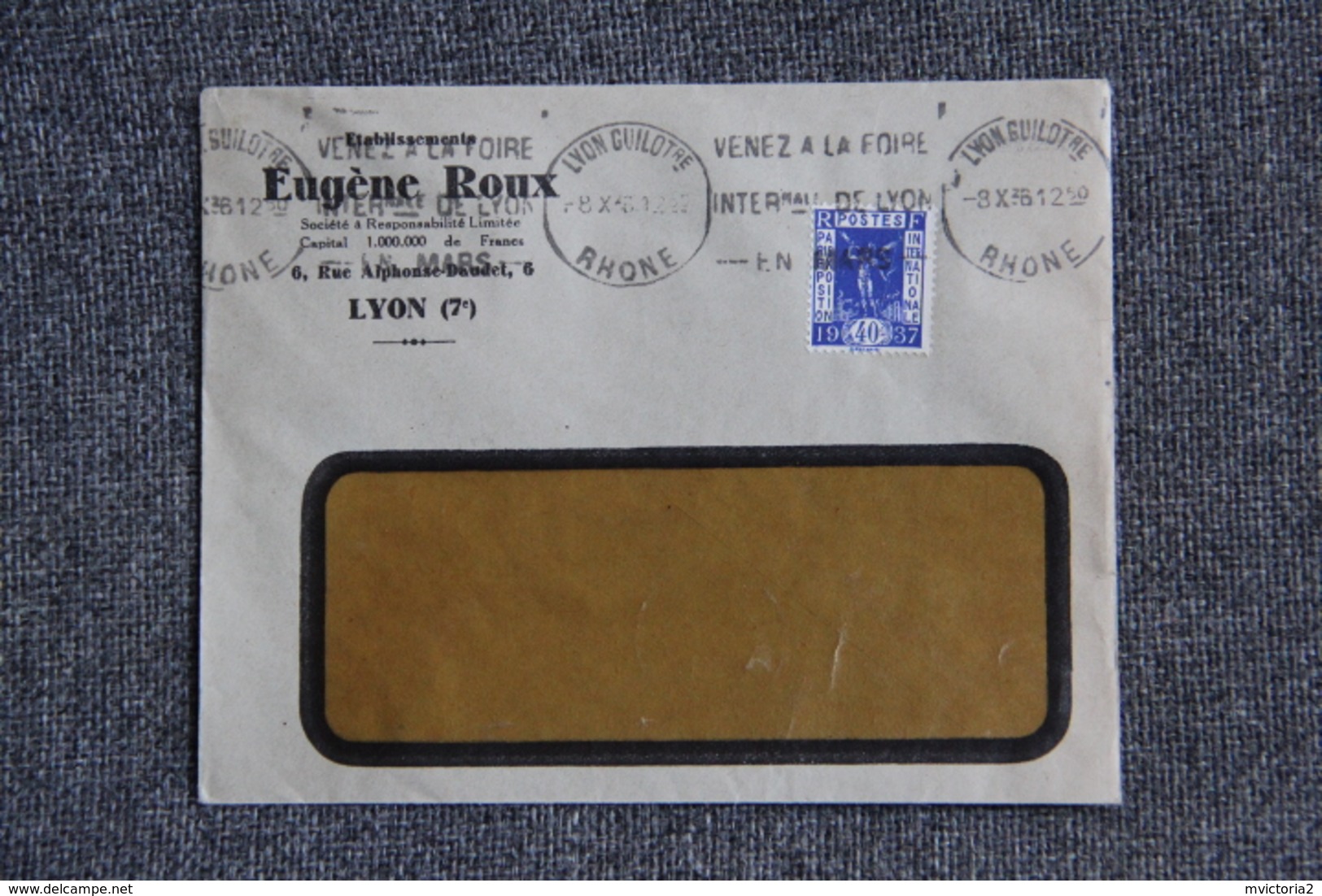 Timbre Sur Lettre Publicitaire - LYON, Etablissements Eugène ROUX. - 1900 – 1949