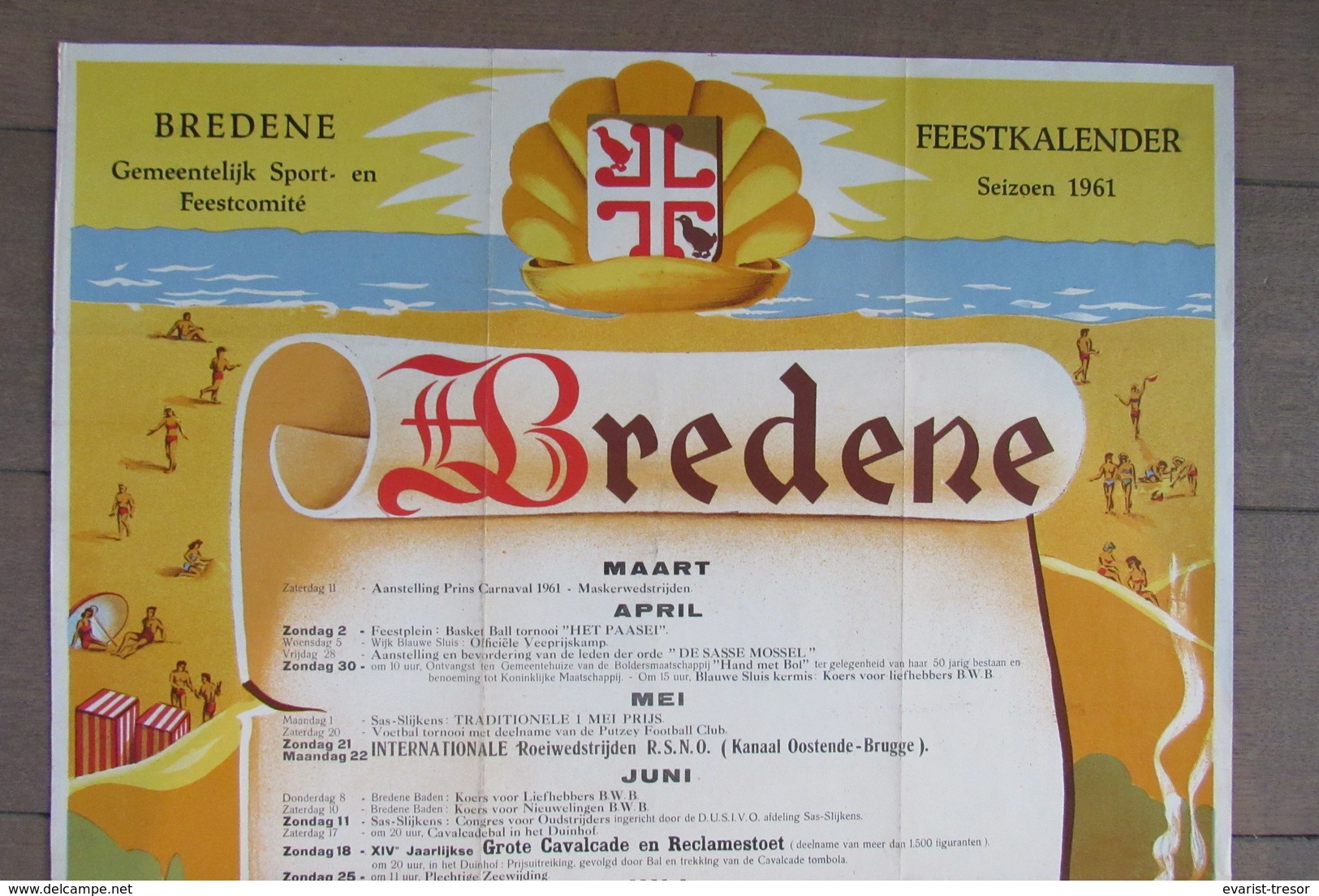 Cpa/pk Bredene S/Mer Affiche Feestkalender 1961 - Posters