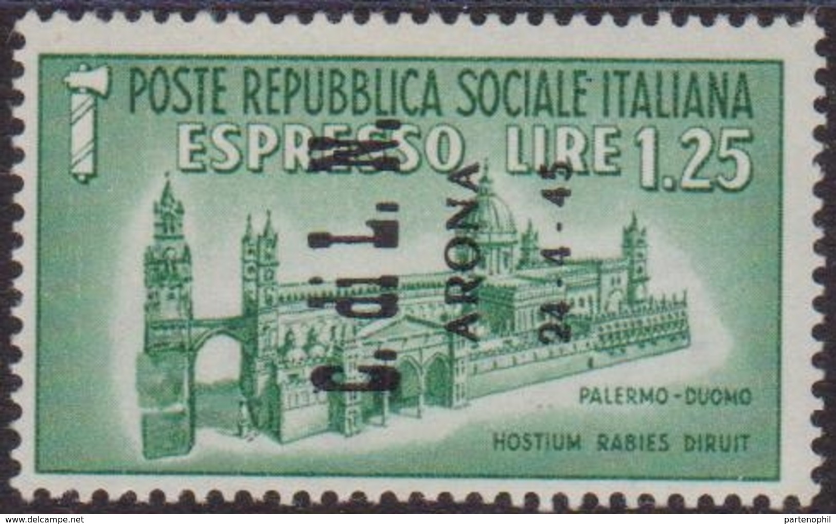 386 ** Arona 1945 – Soprastampato Espresso N. 16. Cert. Biondi. Cat. € 750,00 - Local And Autonomous Issues