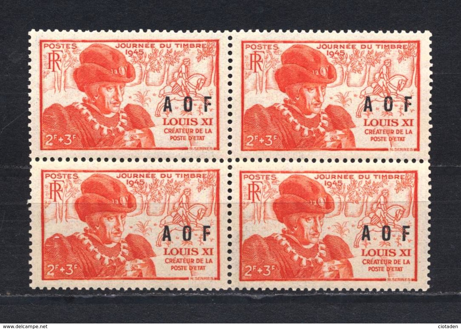 1945 AOF  Journée Du Timbre - Unused Stamps