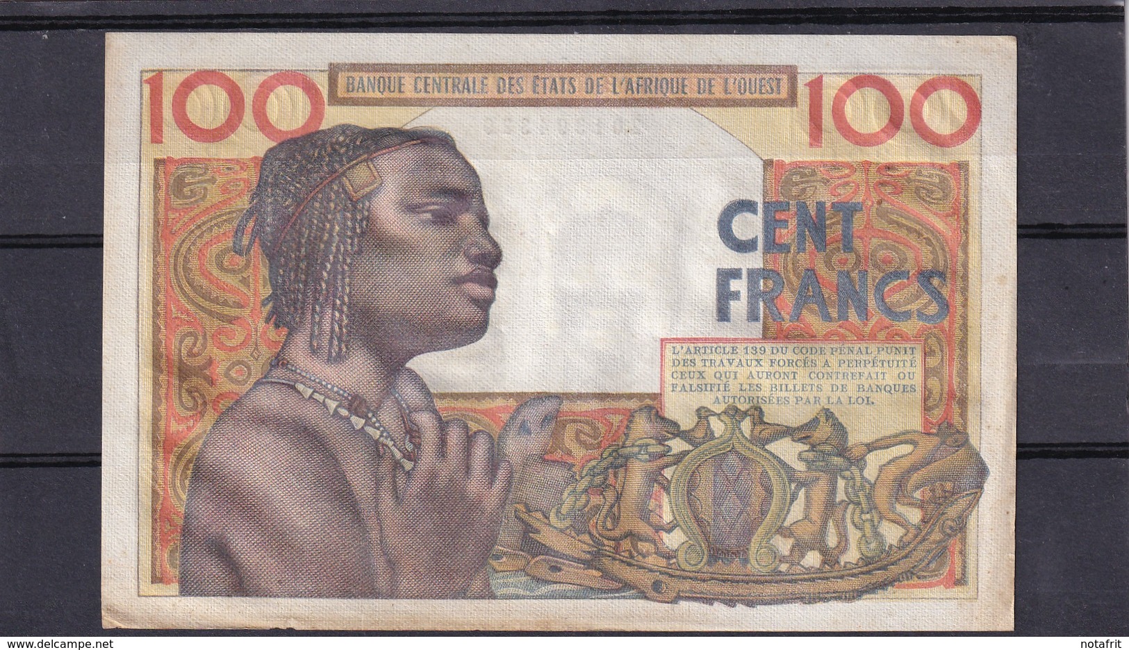 Aof West Africa 100 Fr  General Issue ( No Letter ) Dated 23-4-1959 - West African States