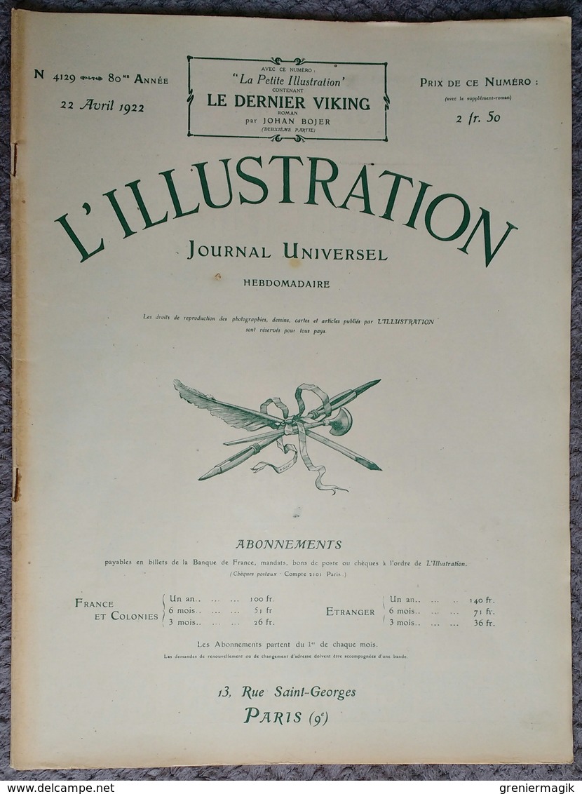 L'Illustration 4129 22 Avril 1922 Haute-Silésie/Millerand Au Maroc/Exposition Coloniale Marseille/Alger Seguy/Gènes - L'Illustration